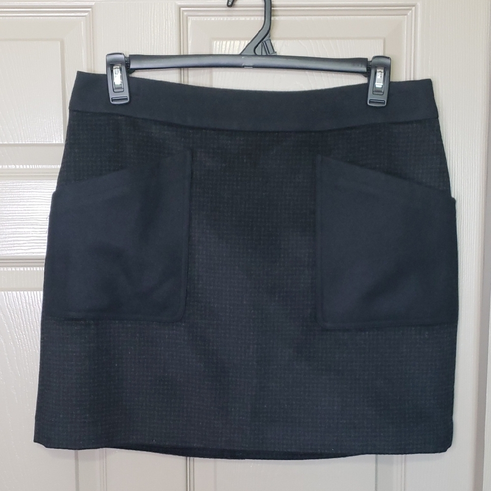 NWT J. Crew Wool Blend Classic Black Women's Skirt Size 12